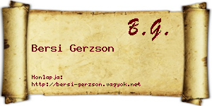 Bersi Gerzson névjegykártya